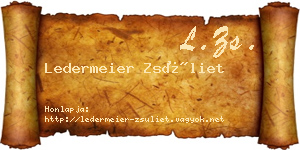 Ledermeier Zsüliet névjegykártya